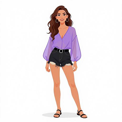 Bohemian Woman in Casual Chic Outfit