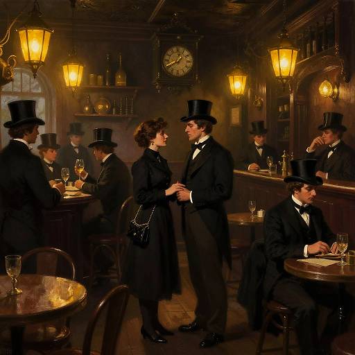 Victorian Tavern Evening Scene