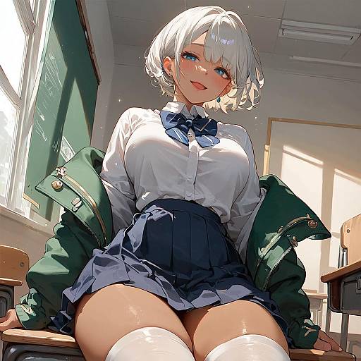 Dark-Skinned Schoolgirl in Dutch Angle