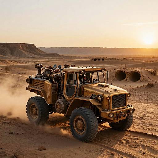 Steampunk Dune Hauler in Post-Apocalyptic Mesa