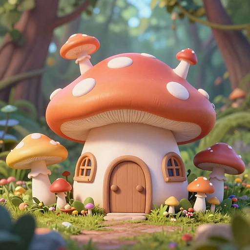 Whimsical Fairy-Tale Mushroom House