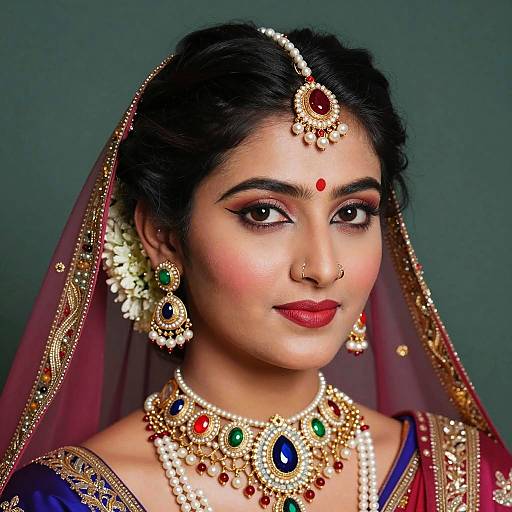Traditional Indian Bride with Jewelry