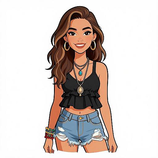 Bohemian Woman with Sun-Kissed Hair