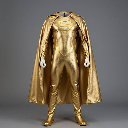 Shiny Gold Superhero Costume Set