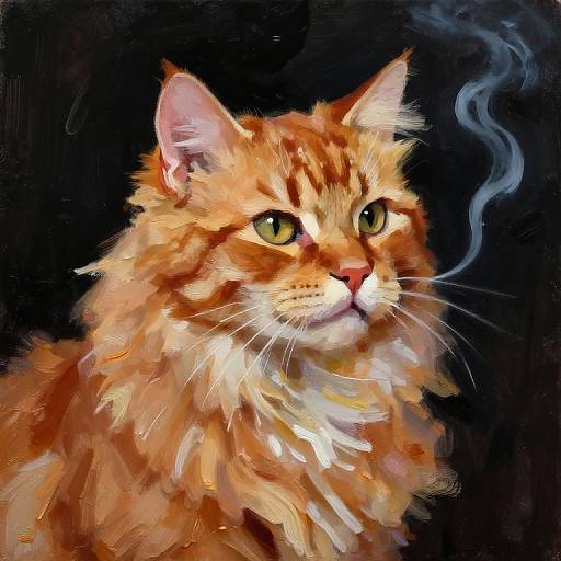 Impressionistic Ginger Cat Portrait