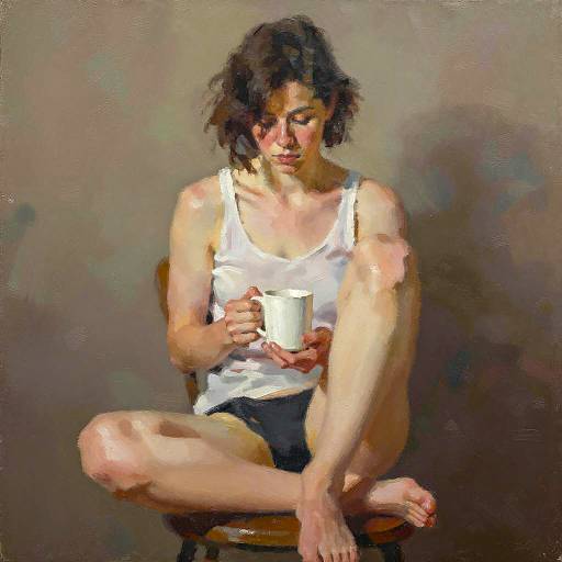 Contemplative Woman in Abstract Setting