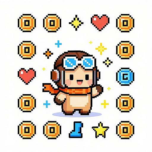 Pixel Pilot Sprite Sheet Retro Vibe