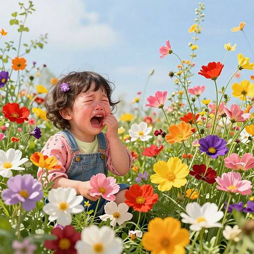 Expressionist April Flowers in Bloom