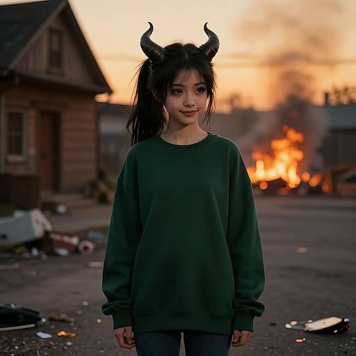 Photorealistic Succubus at Sunset