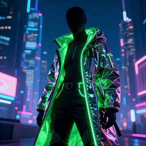Futuristic Neon Cyberpunk Pant Coat