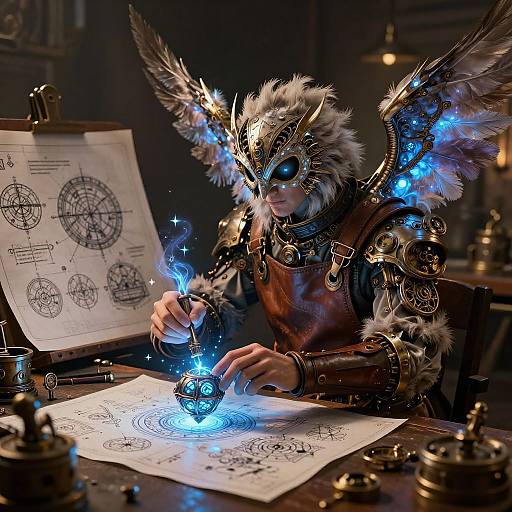 Owlin Artificer Crafting Steampunk Magic