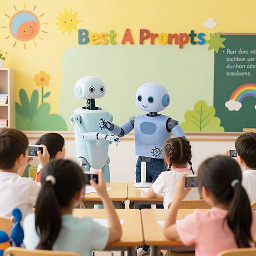 Friendly Robot Teacher Kids Photography
