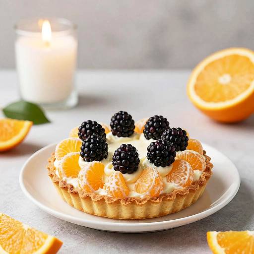 Blackberry and Orange Tart with Cream