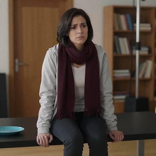 Casual Woman in a Cozy Indoor Setting