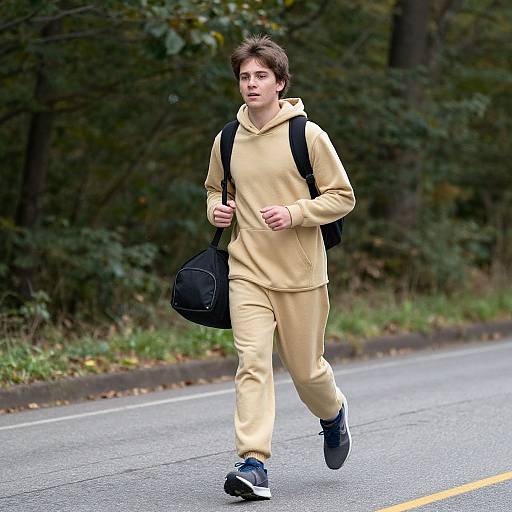 Funny Boy Running in Hoodie Costume