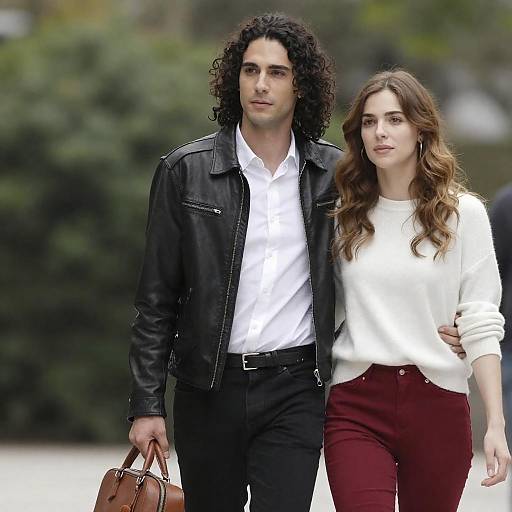 Casual Couple Embrace Outdoors Portrait