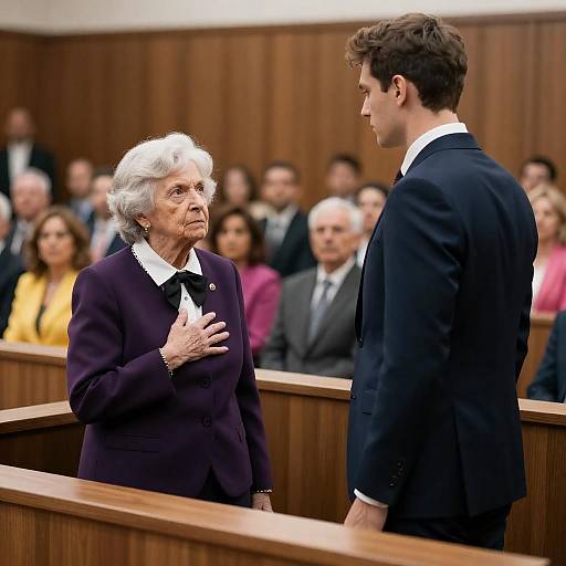 Intense Courtroom Duel: Elder and Youth