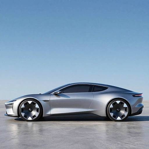 Futuristic Silver Concept Car