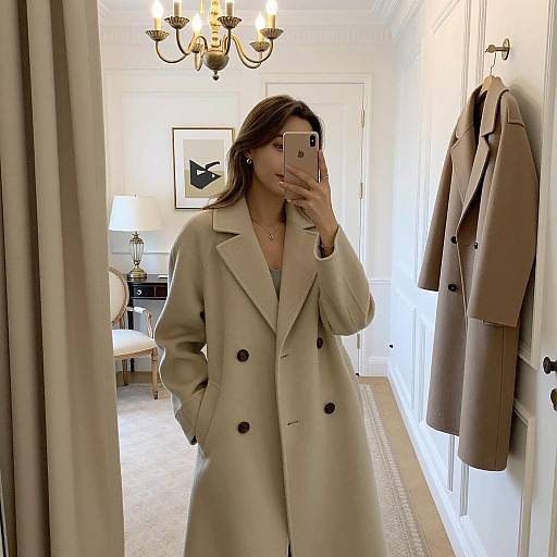 Elegant Mirror Selfie in Chic Room