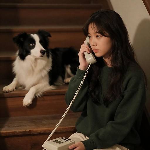 Moody Portrait: Woman on Wooden Steps