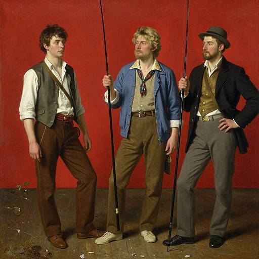 Victorian Young Man Fishing Portrait