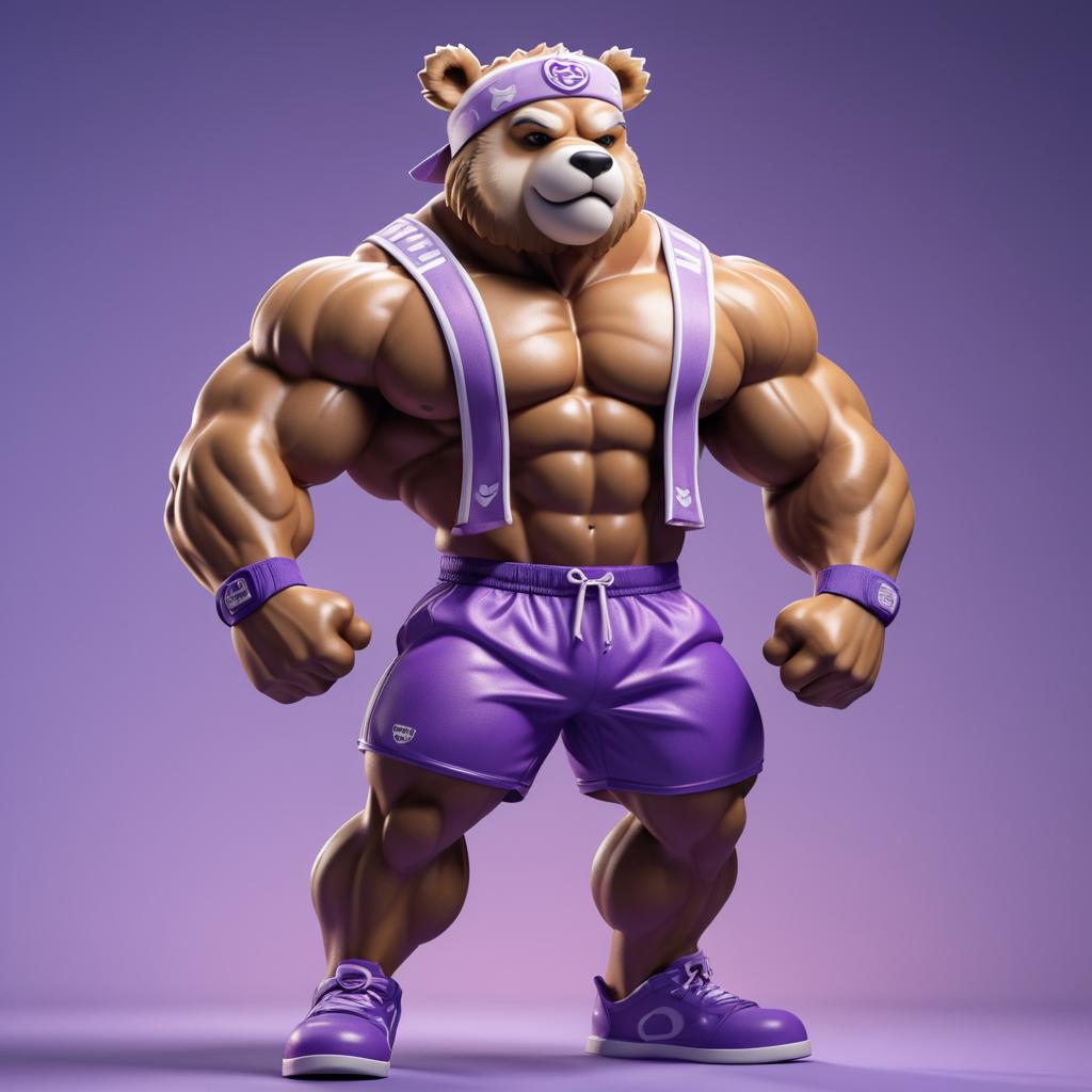 Muscular Bear in Twilight Gym Scene