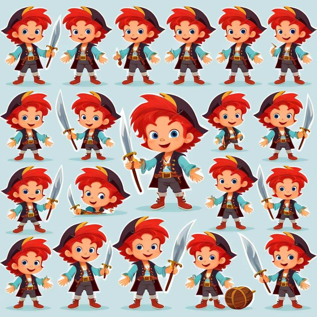 Adorable Pirate Boy Character Illustrations