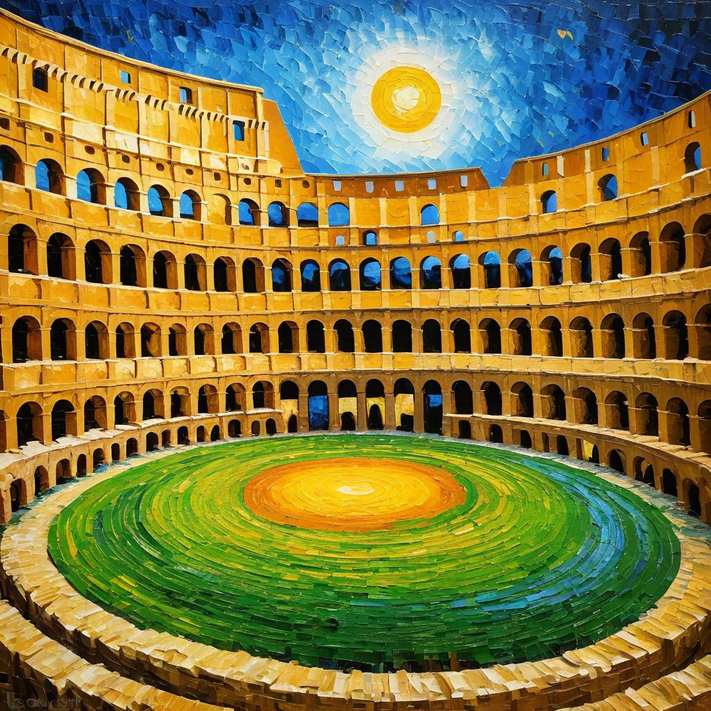 Van Gogh-inspired Colosseum Oil Painting