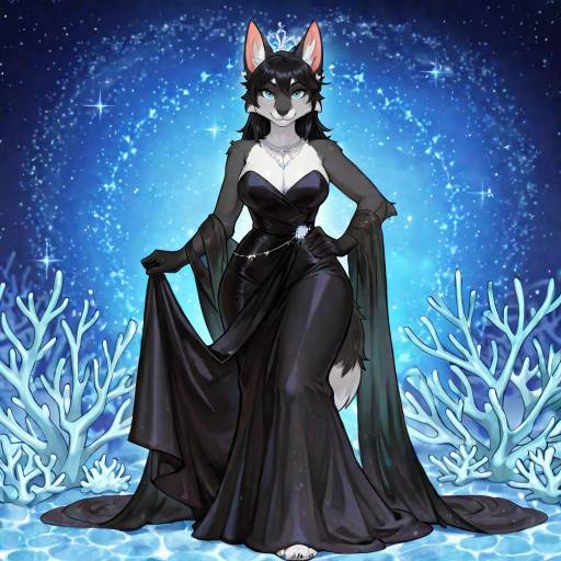 Elegant Woman in Evening Dress