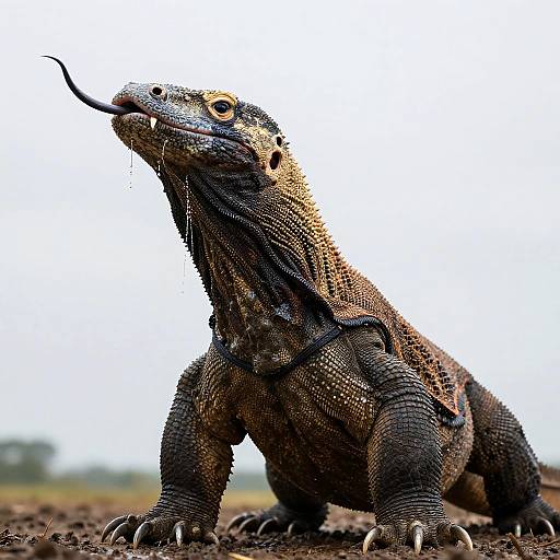Low-Angle Komodo Dragon Jaw Closeup