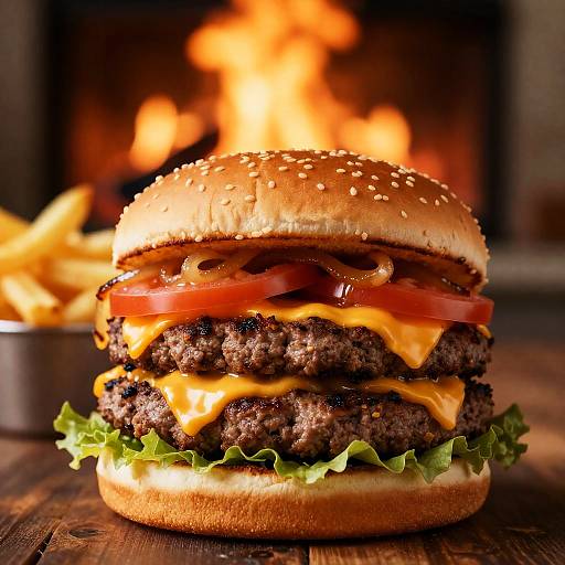 Double Cheeseburger with Fries Shot