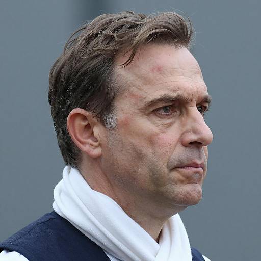 Focused Portrait of a Middle-Aged Man