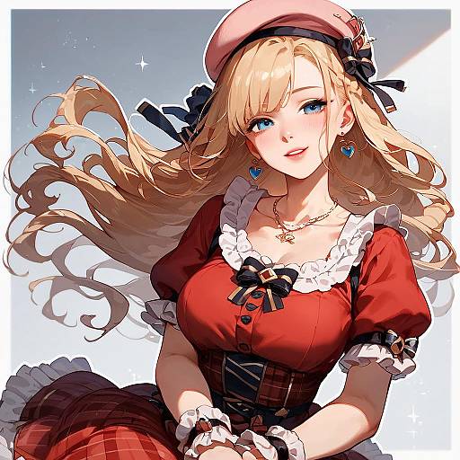 Blushing Blonde in Girly Fashion