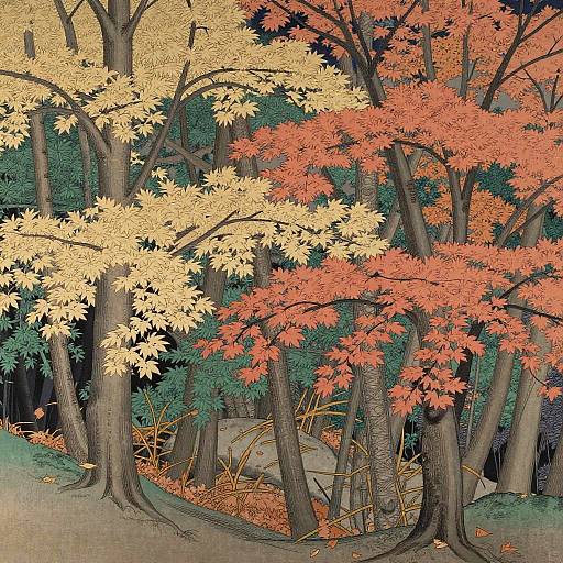 Autumn Forest Ukiyo-e Style Blend