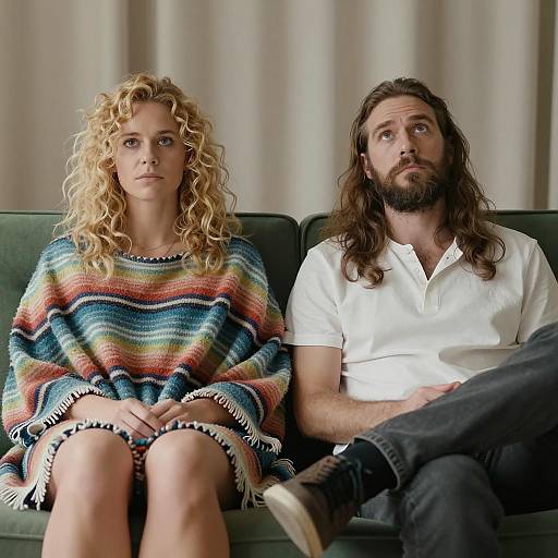 Candid Moment on a Cozy Couch