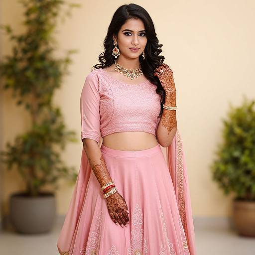 Realistic Mehndi Lehnga Dress Portrait