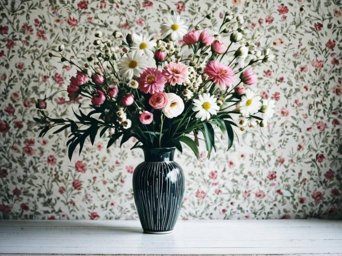 Elegant Floral Background with Vase