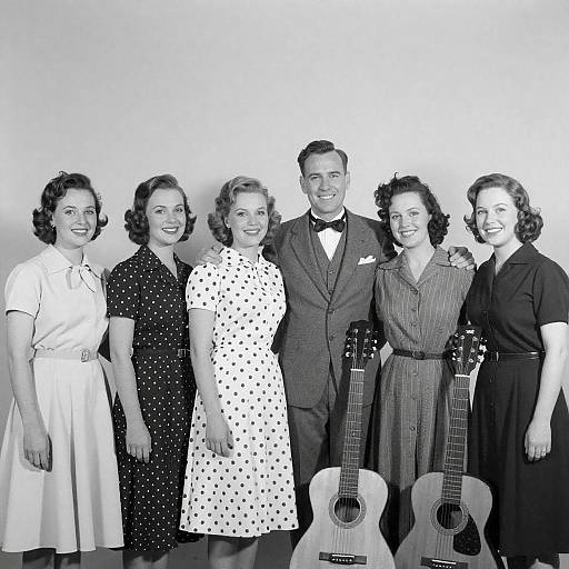 Vintage Group Portrait with Guitars
