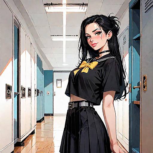 SuiseiSchool Girl in Black Serafuku