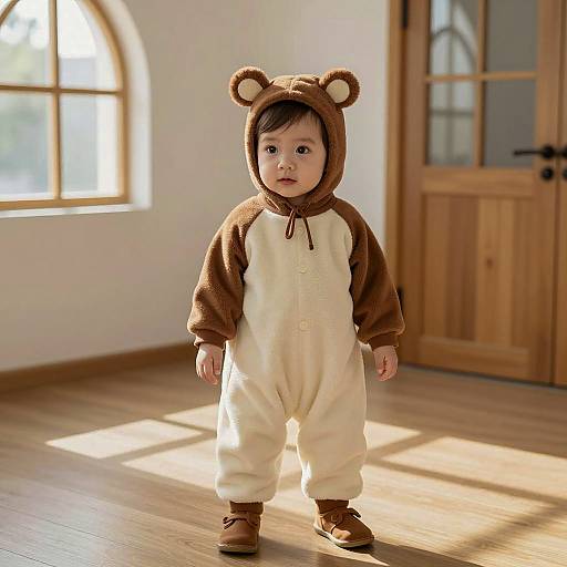 Adorable Toddler in Bear Costume