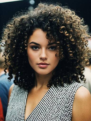 Portrait of Woman with Curly Hair