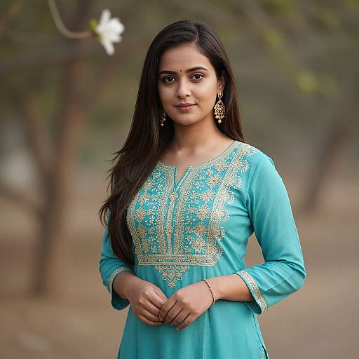 Realistic Diya in Salwar Kameez