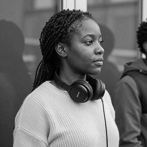 Profile of a Black Woman in Knitwear