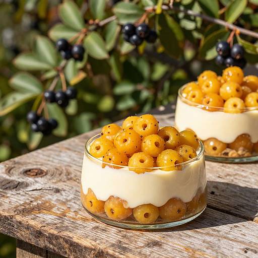 Rustic Cloudberry Dessert Photography