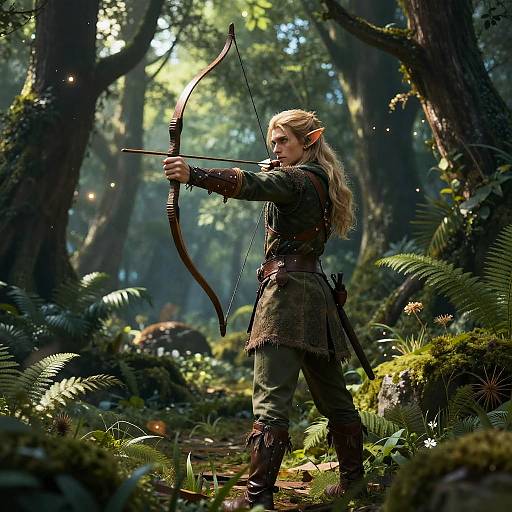 Enchanted Elf Archer in Forest