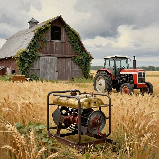 Vintage Iron-Brass Farm Generator Scene