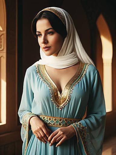 Cinematic Realism Arabian Dress Portrait
