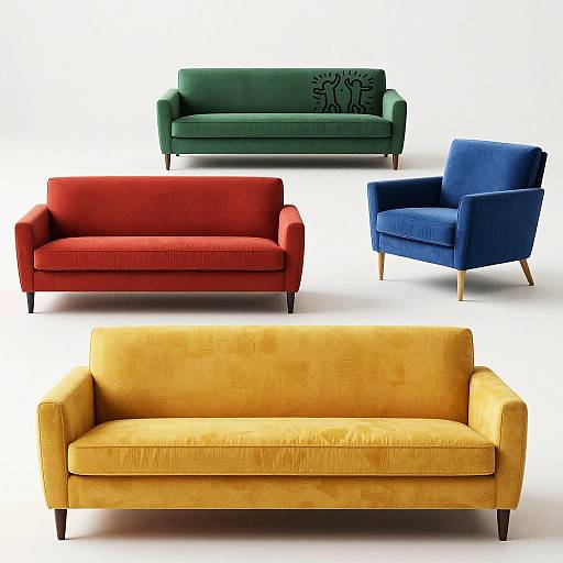 Art Deco Sofas Inspired by Keith Haring
