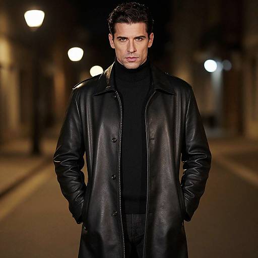 Confident Man in Urban Night Scene