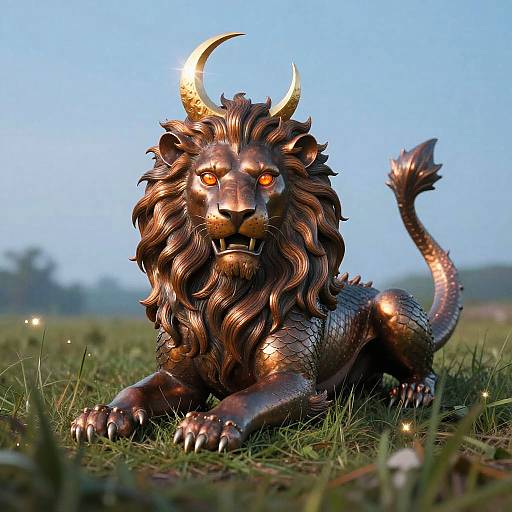 Fierce Chimera with Bronze Lion's Mane